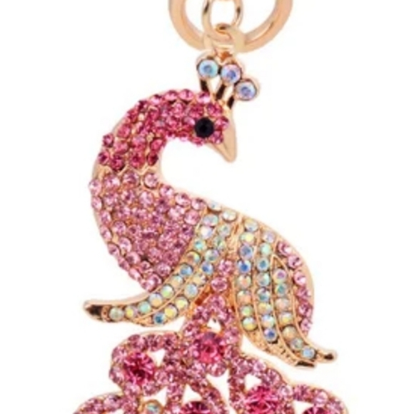 BRAND NEW! Rhinestone Peacock Keychain Purse Jewel Charm ~ Gift Exotic - Picture 11 of 11